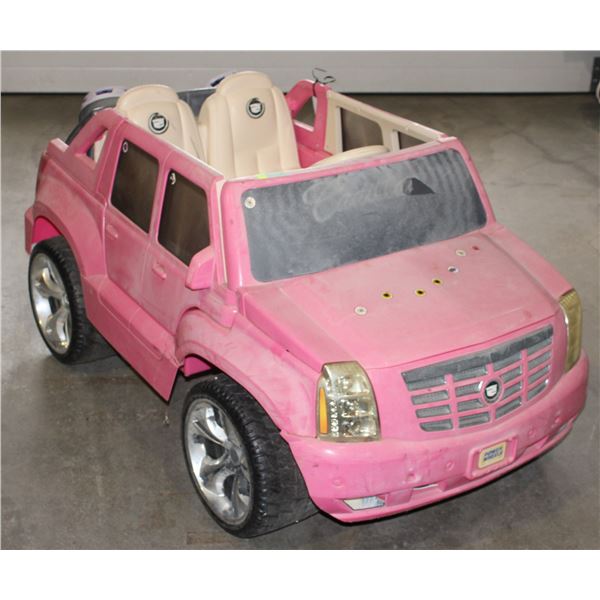 KIDS PINK CADILLAC POWER CAR, WORKING!