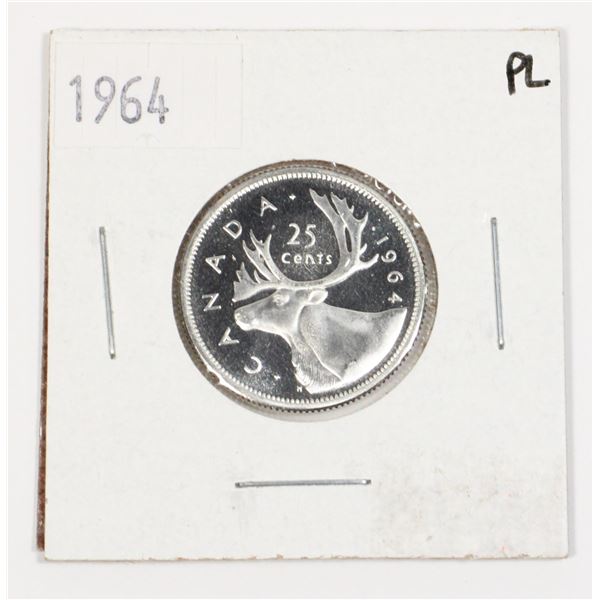 1964 CANADA .25 CENT SILVER COIN-PROOF LIKE