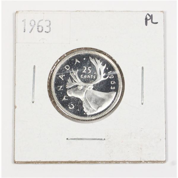 1963 CANADA .25 CENT SILVER COIN-PROOF LIKE