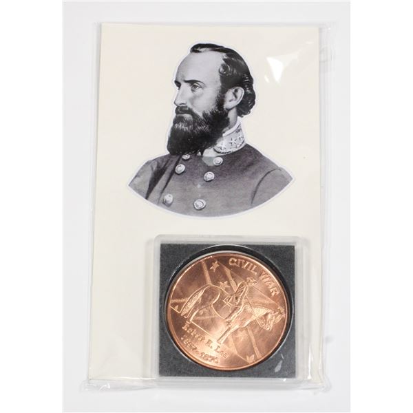 1 OZ CIVIL WAR COPPER COIN WITH CARD