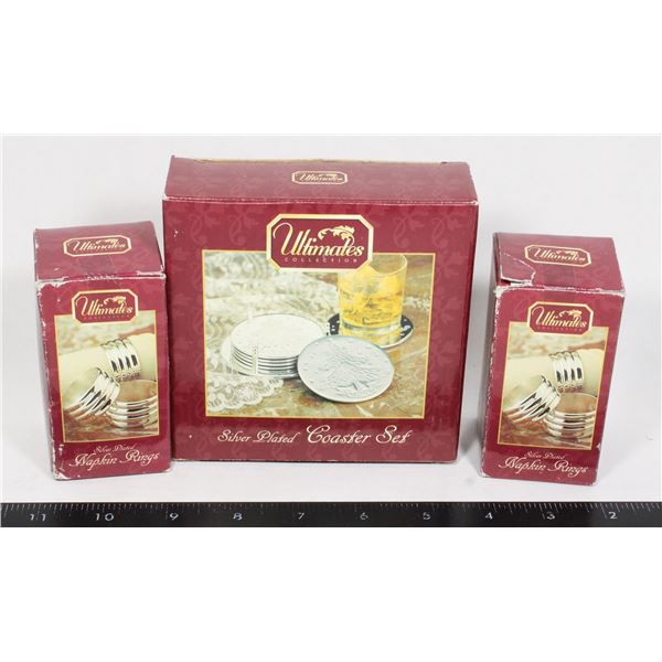 VINTAGE SILVER PLATED ITEMS, NEW IN BOX, INCLUDES