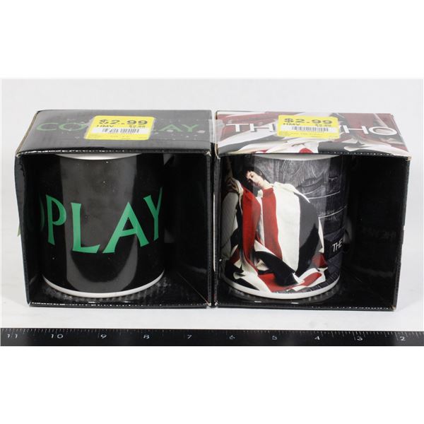 PAIR OF BAND MUGS, COLDPLAY / THE WHO