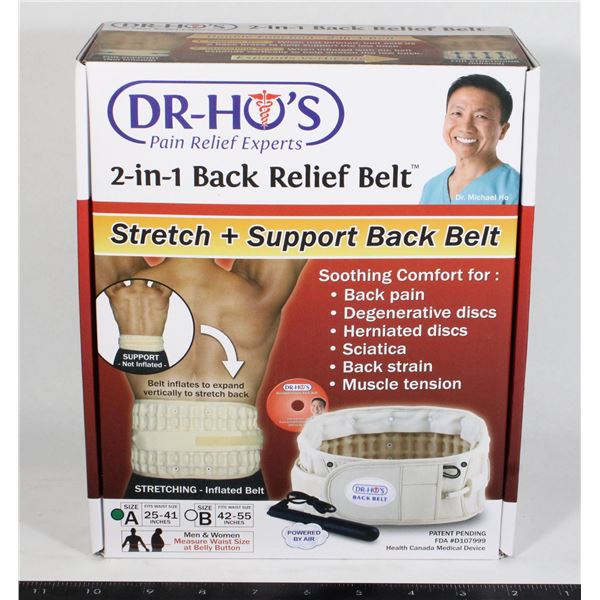 DR HO'S 2 IN 1 BACK RELIEF BELT SIZE 25-41"