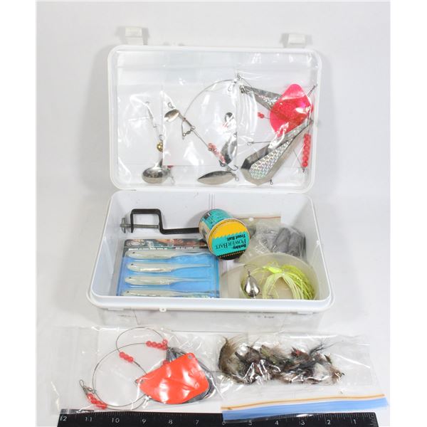 SMALL BOX OF ASSORTED FISHING SUPPLIES