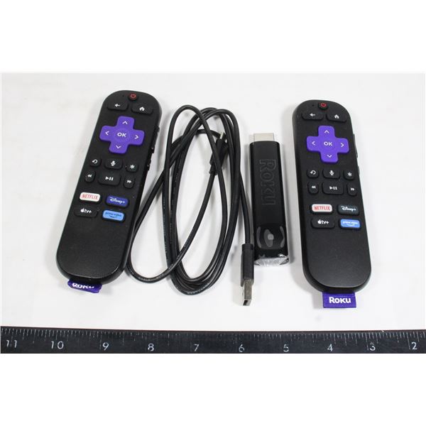 4K ROKU STICK WITH TWO REMOTES (VOICE)