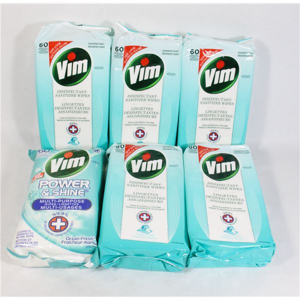 (6x60PK) VIM DISINFECTANT WIPES