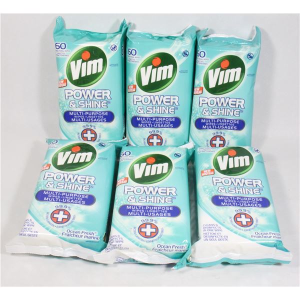(6x60PK) VIM POWER AND SHINE DISINFECTANT WIPES