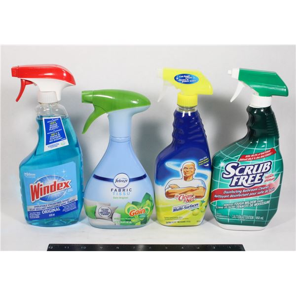 BUNDLE OF CLEANING SPRAY PRODUCTS (3 OF 4 NEW)