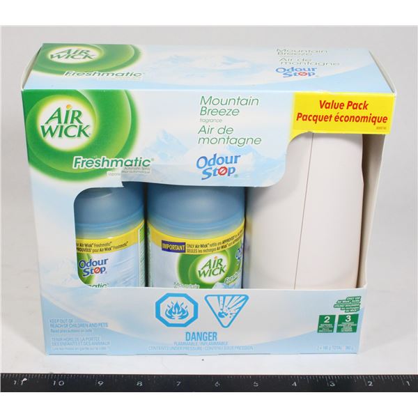 NEW AIR WICK FRESHMATIC MOUNTAIN BREEZE VALUE PACK