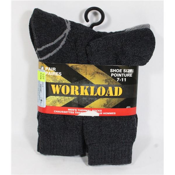 NEW WORKLOAD 4 PAIR MEN'S THERMAL SOCKS SIZE 7-11