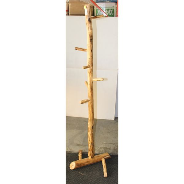 WOOD COAT & HAT HANGER (APPROX 67" TALL)