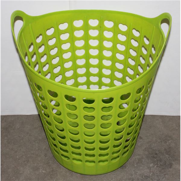 LIME GREEN GRACIOUS LIVING FLEX LAUNDRY HAMPER