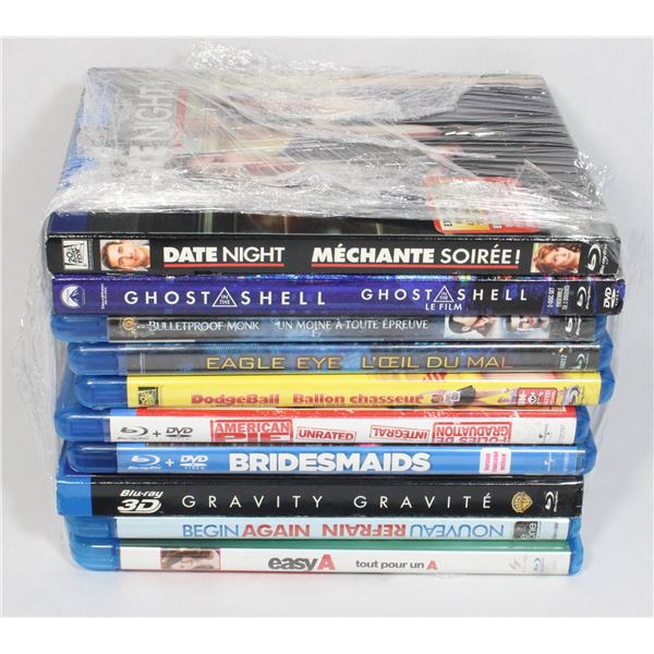 LOT OF 10 BLU RAYS INCLUDING AMERICAN PIE GHOSTS