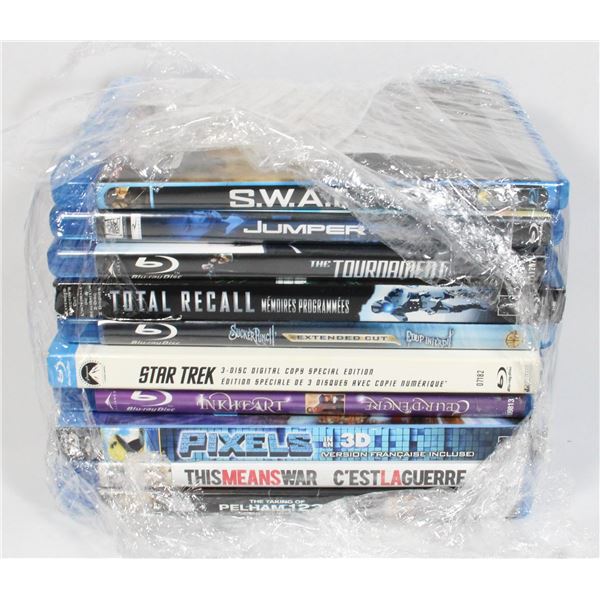 LOT OF 10 BLU RAYS INCLUDING STER TREK SUCKER PUNCH