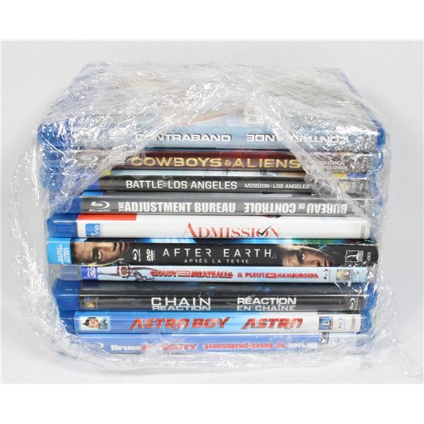 LOT OF 10 BLU RAYS INCLUDING BRUCE ALMIGHTY CHAIN