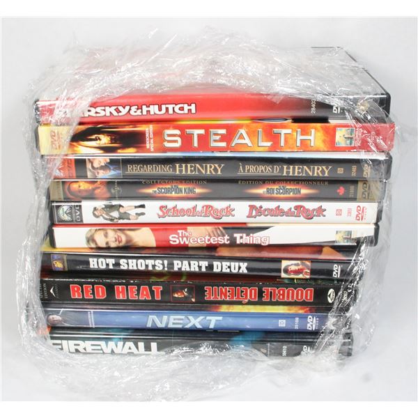LOT OF 10 DVDS INCLUDING FIREWALL RED HEAT HOT SHO