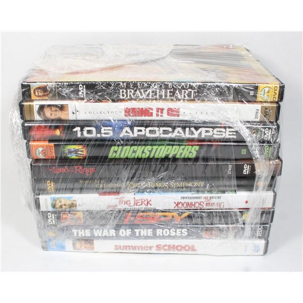 LOT OF 10 DVDS INCLUDING THE ORIGINAL LORD OF THE