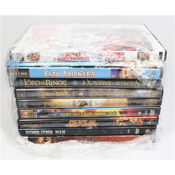 OT OF 10 DVDS INCLUDING ALL 3 LORD OF THE RINGS ES