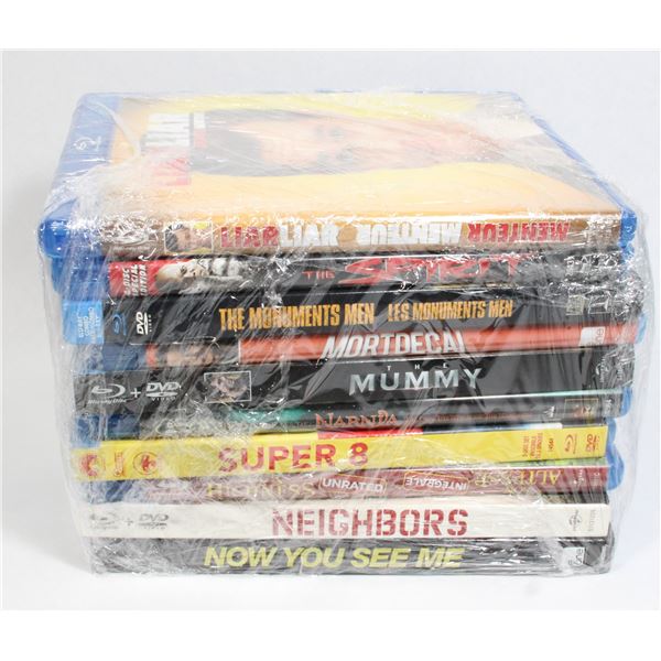 LOT OF 10 BLU RAYS INCLUDING LIAR LIAR THE MUMMY N