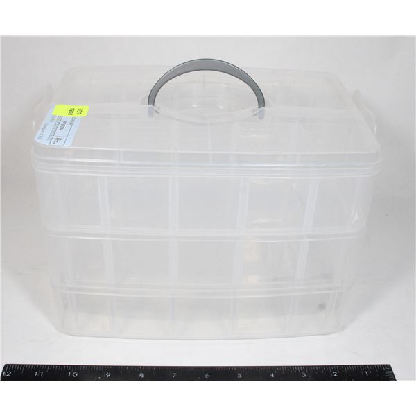 3 TIER SMALL PLASTIC STORAGE ORGANIZER BIN