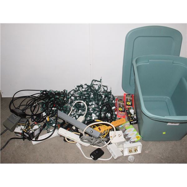 CHRISTMAS LIGHTS, LIGHT BULBS AND MORE INCL. TOTE