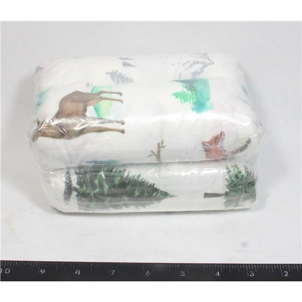 NEW BASSINET SHEETS WOODLAND FOREST/ANIMALS 4PCS