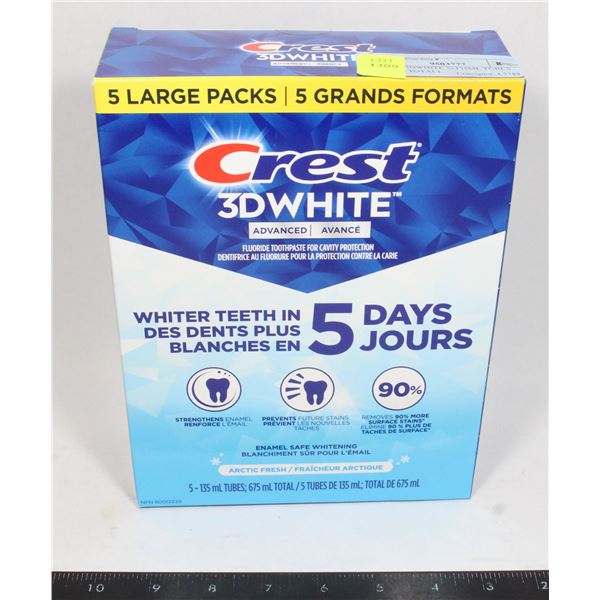 CREST 3DWHITE 5x135ML TUBES (675ML TOTAL)