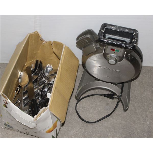 WAFFLEMAKER AND UTENSILS, BREAD KNIVES