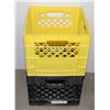 Image 1 : TWO DAIRYLAND MILK CRATES BLACK/YELLOW