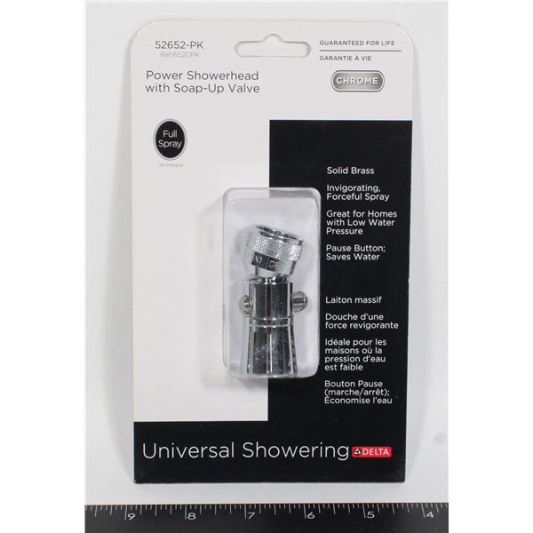 DELTA POWER SHOWER HEAD C/W SOAP-UP VALVE