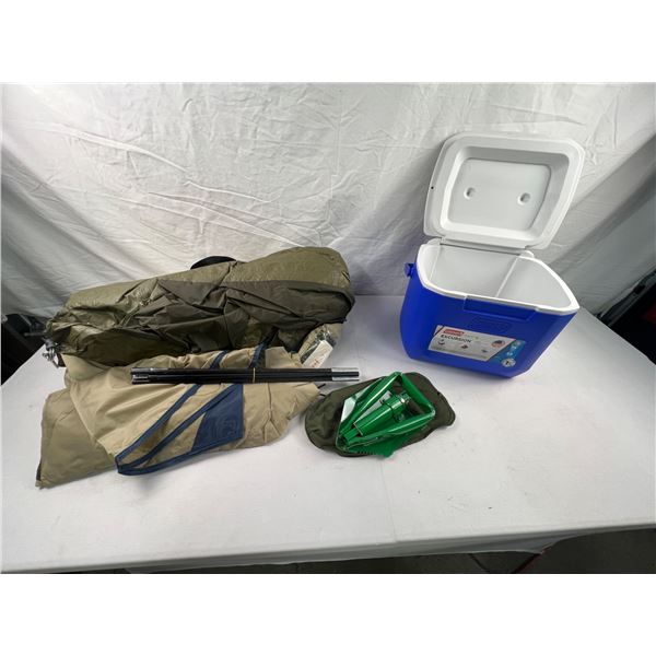 Coleman Sunrise V Tent, Coleman Excursion 22 Can Cooler and Collapsible Shovel