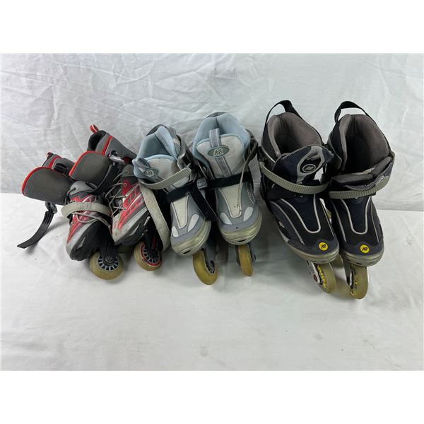 3 Pairs of Inline Skates