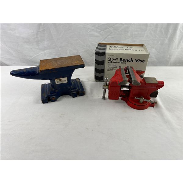 Anvil and Bench Vise Lot
