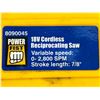 Image 5 : Power Fist 18V Cordless Reciprocating Saw