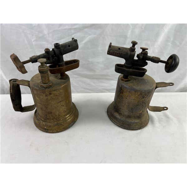 2 Antique Brass Blow Torches
