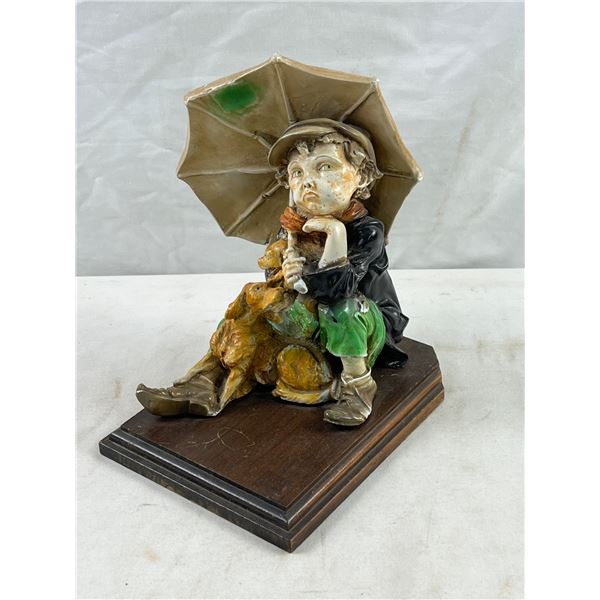 Limoges Creations Ltd. Boy and Dog Porcelain Figurine