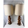 Image 1 : Pair of Wooden Table Lamps