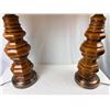 Image 2 : Pair of Wooden Table Lamps