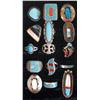 Image 1 : Jewelry, (15) rings w/turquoise, onyx & mother-of-pearl stones, all different styles & sizes, a grea