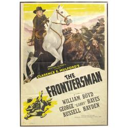Hopalong Cassidy movie poster, "The Frontiersman", c.1938, starring William Boyd, 1 sheet poster by 