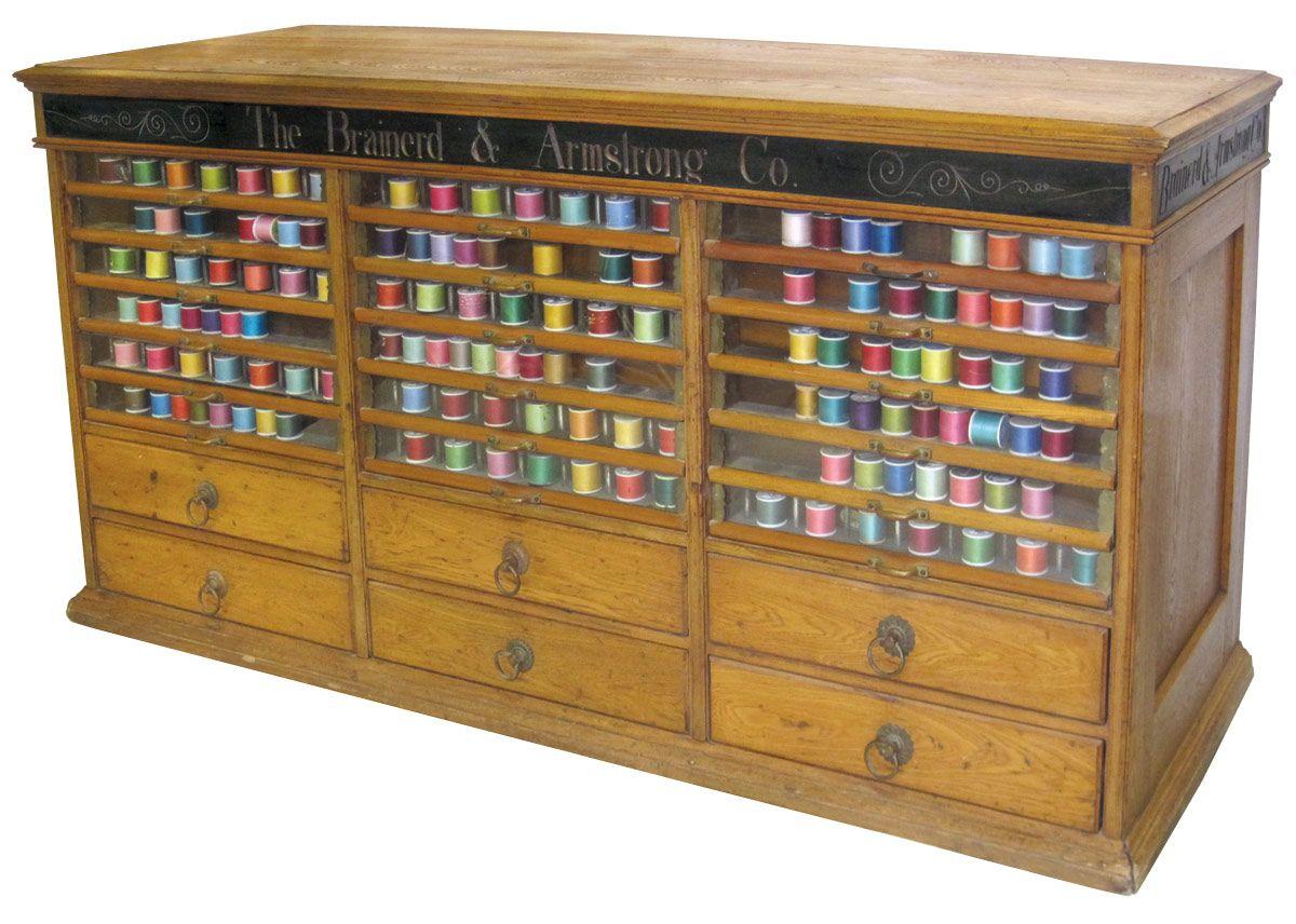 Brainerd & Armstrong Co. triple stack spool w/18 glass front