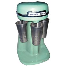Hamilton Beach triple malt mixer, mint green, c.1950s, Exc orig working cond.