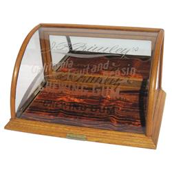 Chewing gum display case for J.P. Primley's California Fruit & Pepsin Gum, c.1900, Exc cond, 10"H x 