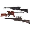 Image 1 : Toy space guns, space gun w/crank handle grip, c.1950's & (2) space guns w/ship on grips (2), one is