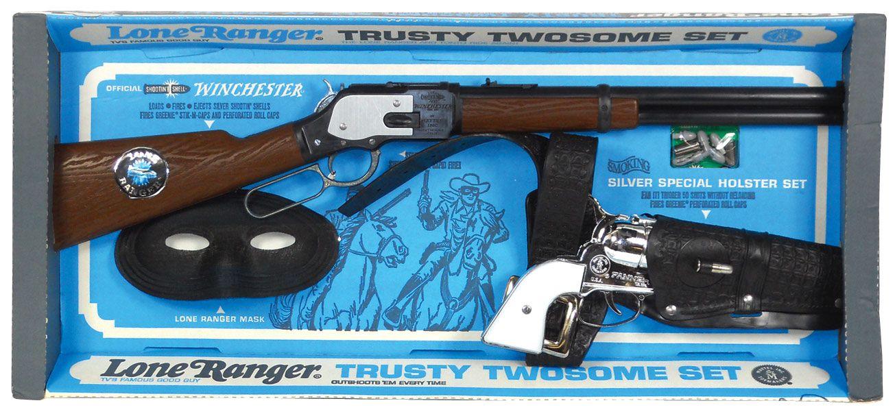 Lone Ranger Trusty Twosome gun set, mfgd by Mattel, official Shootin
