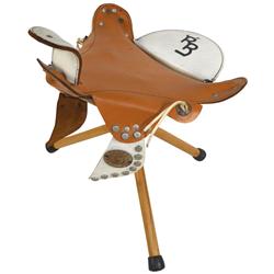 Roy Rogers 1950's leather saddle television chair, Rare, Exc cond, 13"H x 15"W.