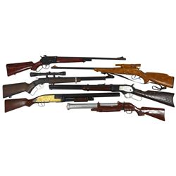 Vintage plastic rifles (6), mfgd by Marx, Irwin, Knickerbocker, etc, c.1950's-1960's, Good to VG con