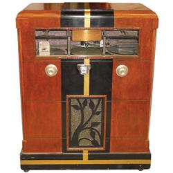 Jukebox, Gabels Entertainer, 5 Cent play, appears complete, VG orig cond, 47"H x 38"W x 18"D.