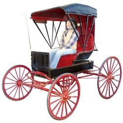 Country doctor's buggy w/male mannequin, maker unknown, c.1910, restored by the Amish & purchased fr