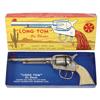 Image 1 : Toy cap gun in box, Kilgore cast iron "Long Tom" six shooter w/automatic action, both gun & box in E